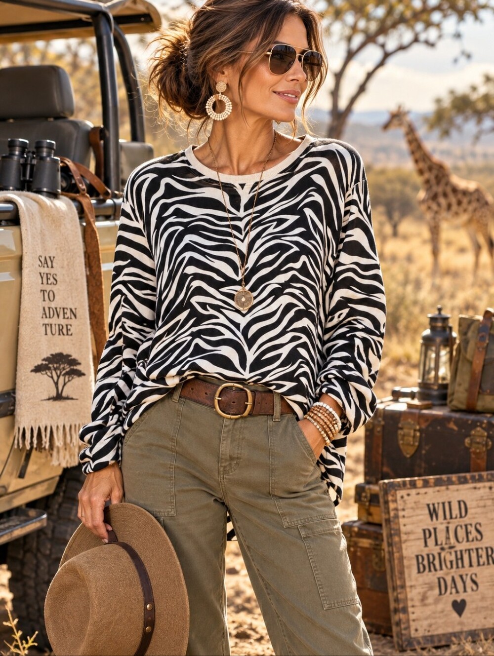 Philosophy Zebra Print Lightweight Sweater Black Ivory Size L NWT